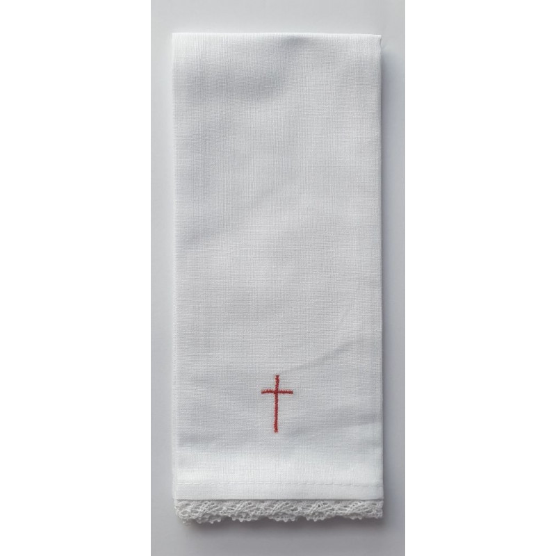 Purificator embroidered red cross - 100% cotton - Best Catholic Shop