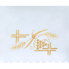 Altar Tablecloth cross, grapes - golden embroidery (32)