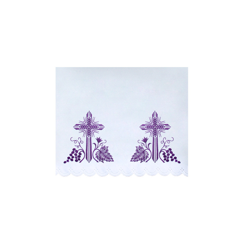 Altar Tablecloth cross violet -  embroidery (45) - Best Catholic Shop