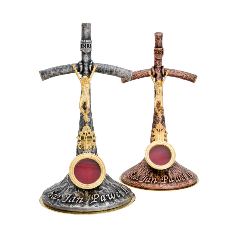 Patinated reliquary John Paul II - 26 cm - Best Catholic Shop