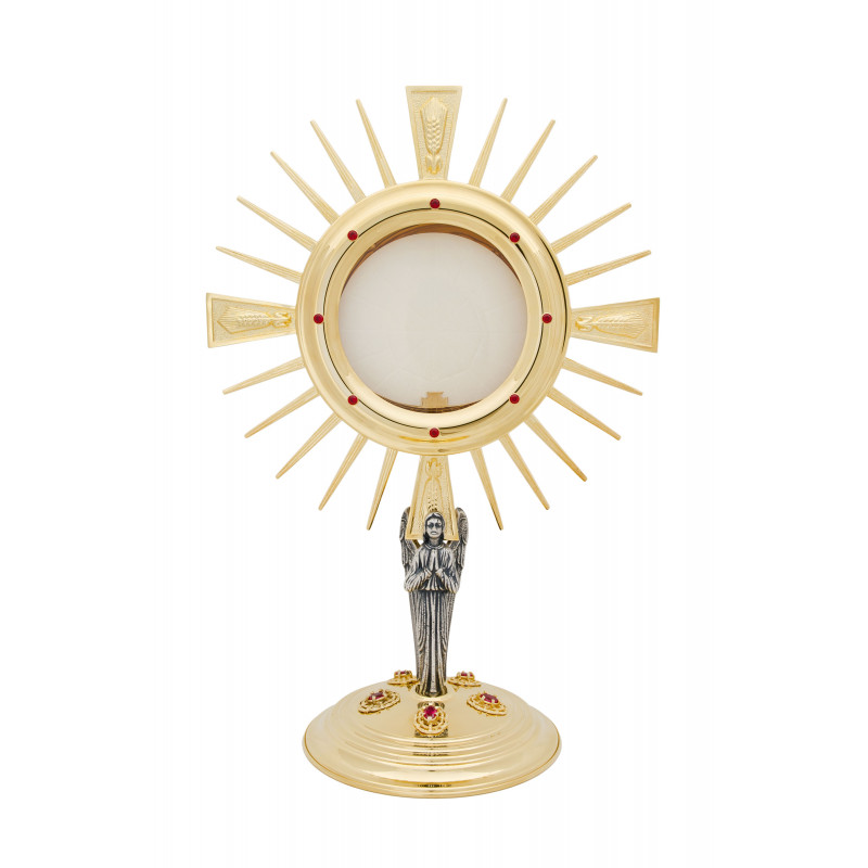 Gold plated monstrance 45 cm high (17) - Best Catholic Shop