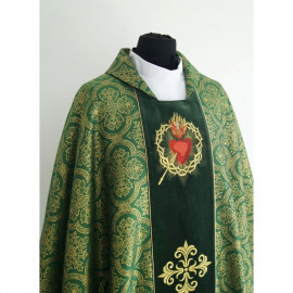 Gothic chasuble embroidered heart, velvet belt