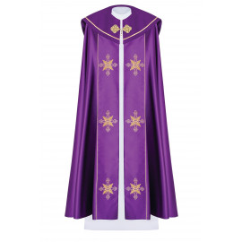 IHS embroidered liturgical cope - violet (37)