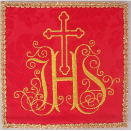 Chalice pall IHS red (5)