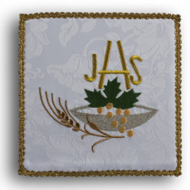 Chalice pall IHS white (7)