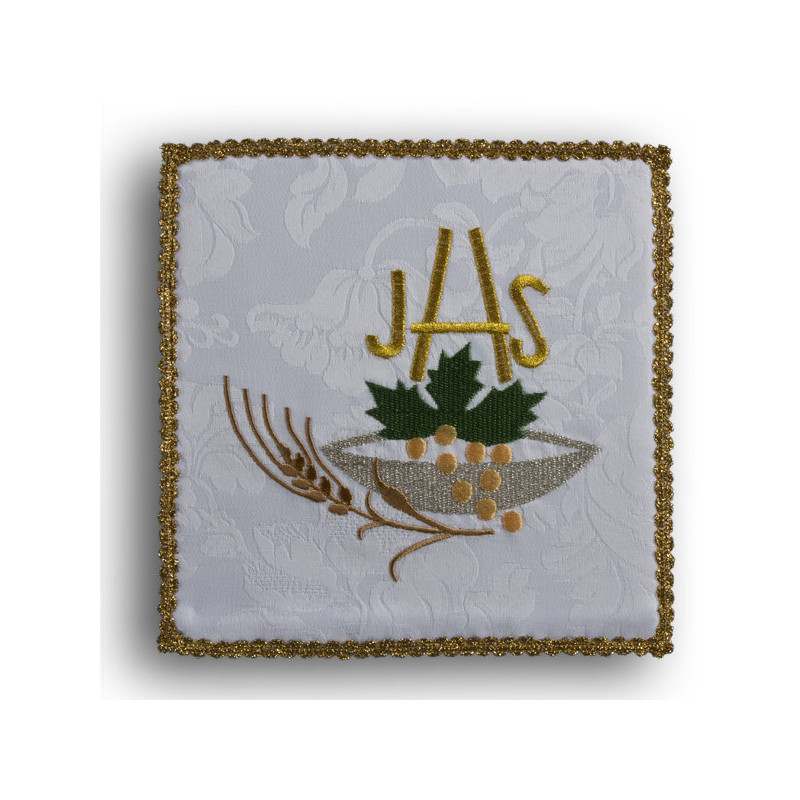 Chalice pall IHS white (7) - Best Catholic Shop