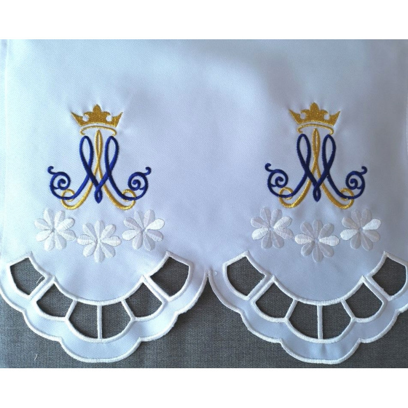 Embroidered altar tablecloth - Marian pattern (165) - Best Catholic Shop
