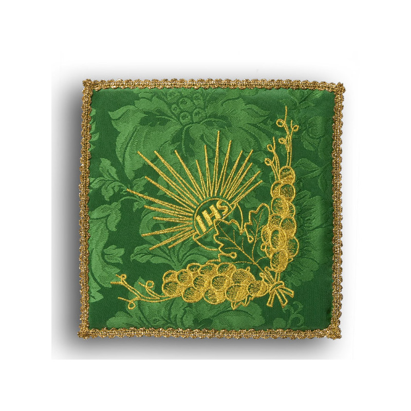 Chalice pall ears of grain green (11) - Best Catholic Shop