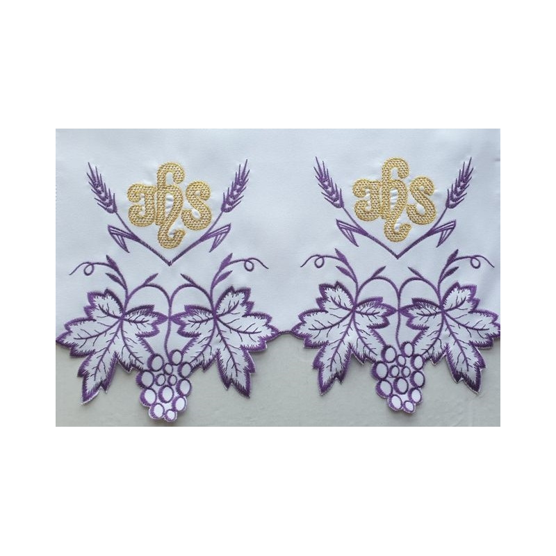 Embroidered altar tablecloth - Eucharistic pattern (199) - Best Catholic Shop