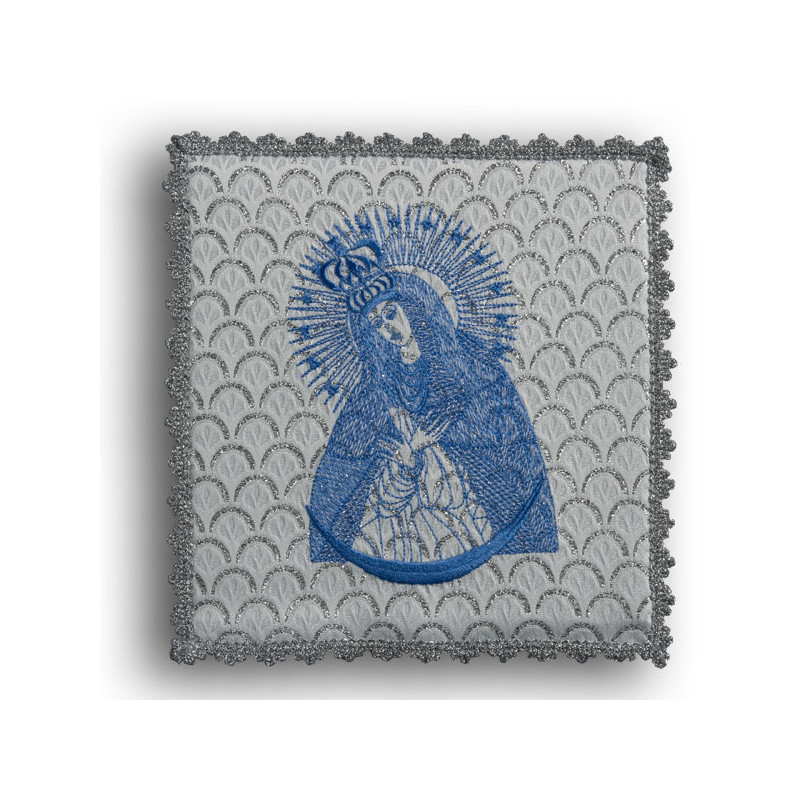 Chalice pall silver:  Our Lady of the Gate of Dawn (18) - Best Catholic Shop