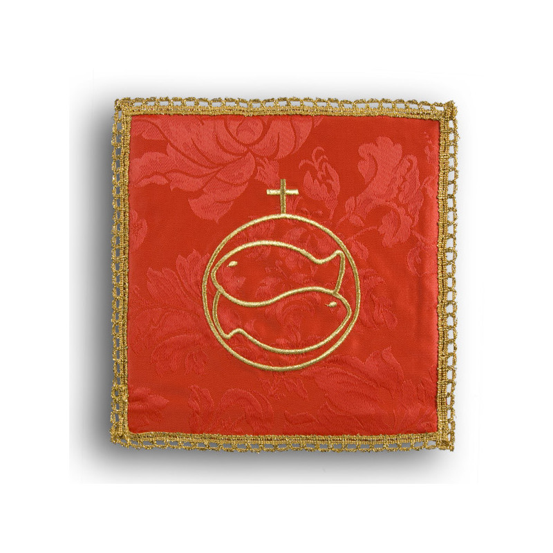Chalice pall red "Fish" (25) - Best Catholic Shop