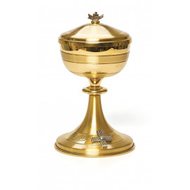 Ciborium plated with satin gold - 23 cm
