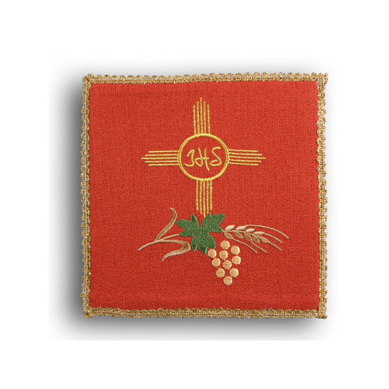 Chalice pall cross, IHS red (27) - Best Catholic Shop