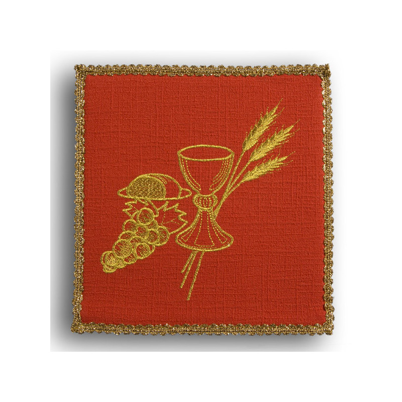 Chalice pall red "chalice and grapes" (29) - Best Catholic Shop