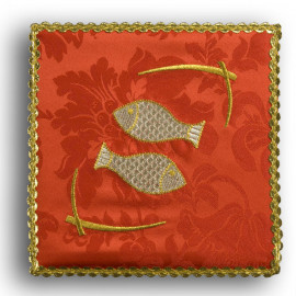 Chalice pall red "Fish" (32)