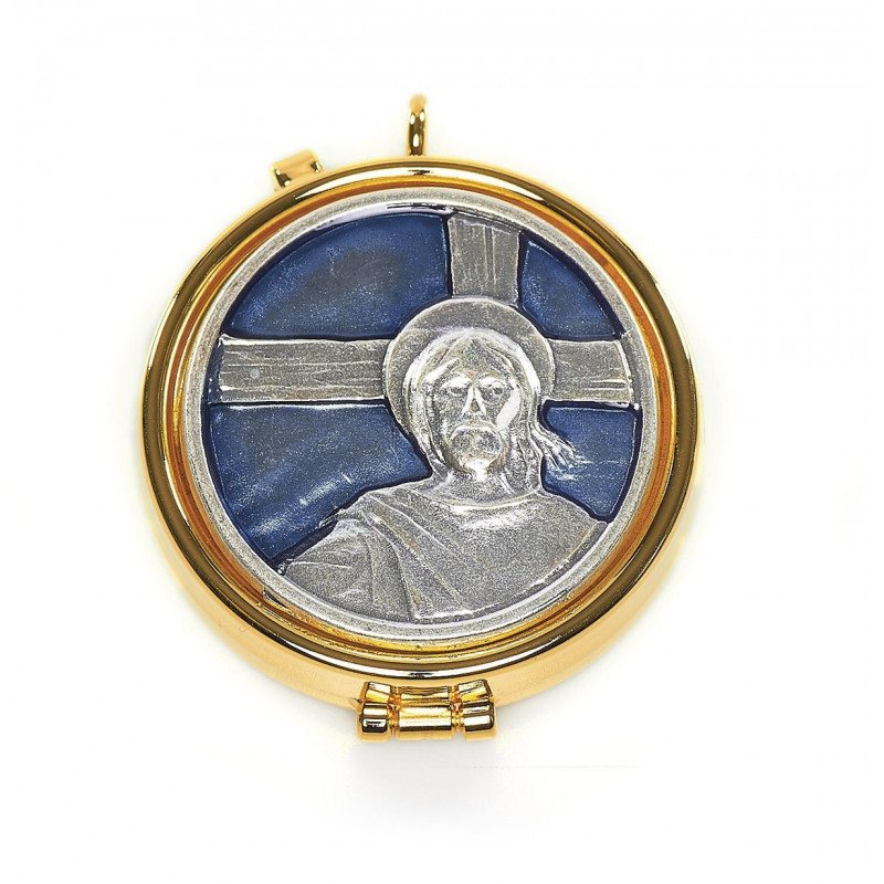 Pyx with enamel plaque - Christ - Best Catholic Shop