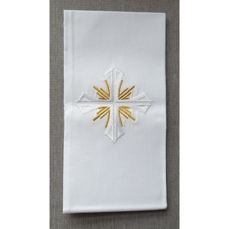 Purificator cross gold flames - 100% cotton - Best Catholic Shop