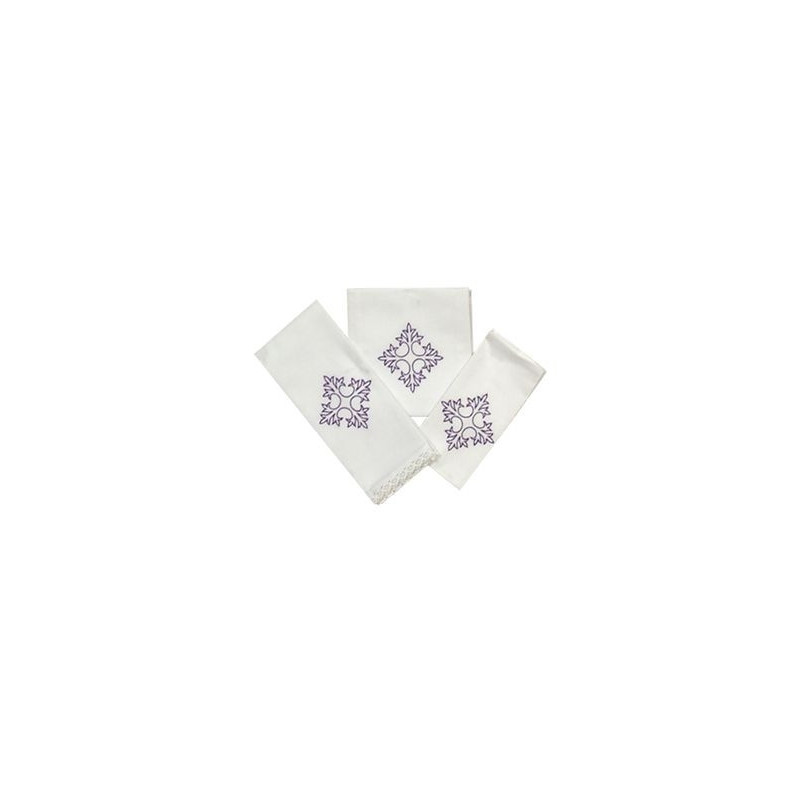 Chalice Linen Sets - violet cross (19) - Best Catholic Shop