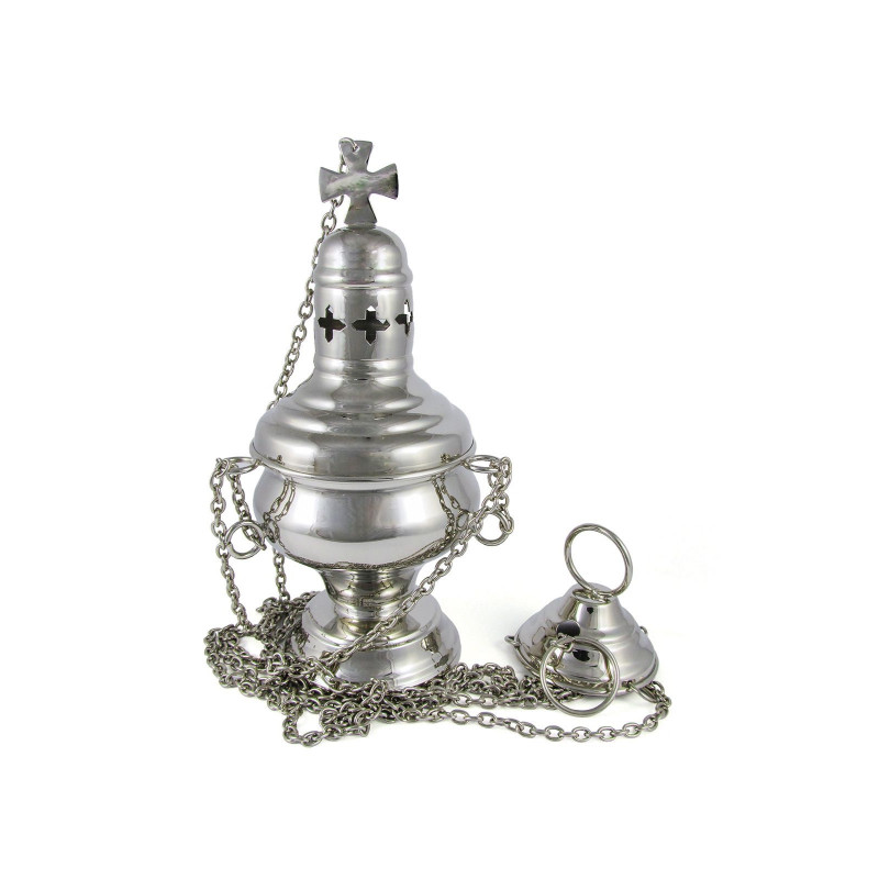 Thurible 20 cm, nickel plated (A1) - Best Catholic Shop