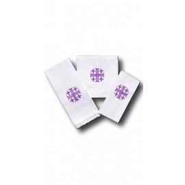 Chalice Linen Sets - violet Jerusalem cross (21)