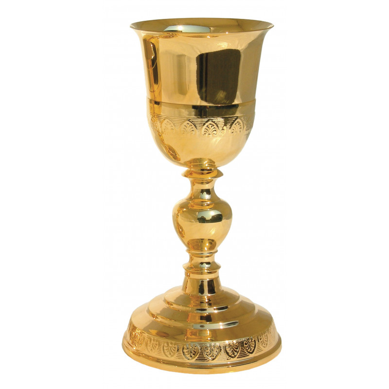 Chalice with decorative embossing 21 cm (05) - Best Catholic Shop