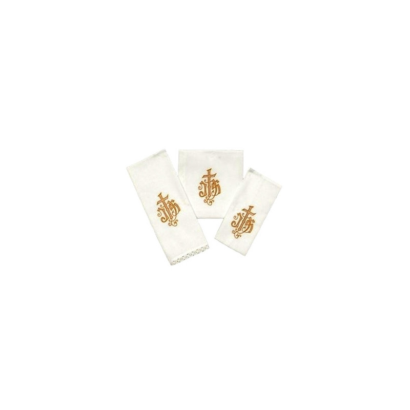 Chalice Linen Sets - gold IHS (25) - Best Catholic Shop