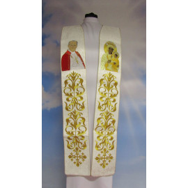 Embroidered stole John Paul II and Our Lady of Czestochowa