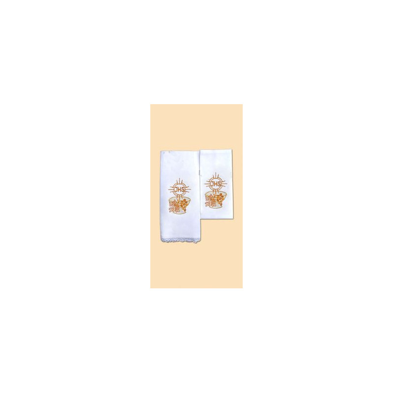 Chalice Linen Sets - gold IHS  (26) - Best Catholic Shop