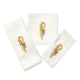 Chalice Linen Sets - embroidered colour P and ears of grain (32)