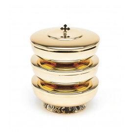 Brass ciborium, stacked, triple - diameter 14 cm (5.5 inches)