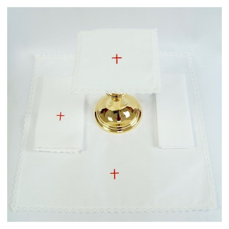 Chalice Linen Sets - red cross (34) - Best Catholic Shop