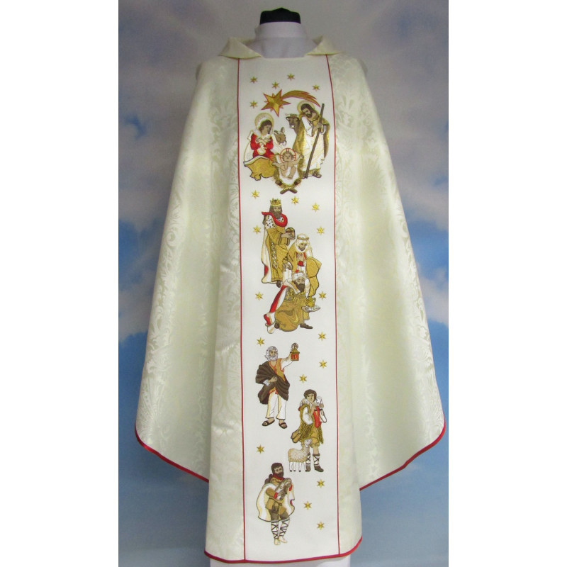 Chasuble ecru rosette Christmas - Holy Family (5) - Best Catholic Shop