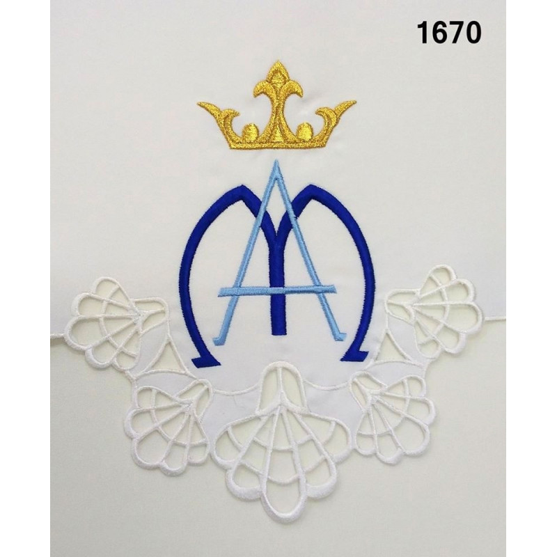 Embroidered altar cloth - Marian design (98) - Best Catholic Shop