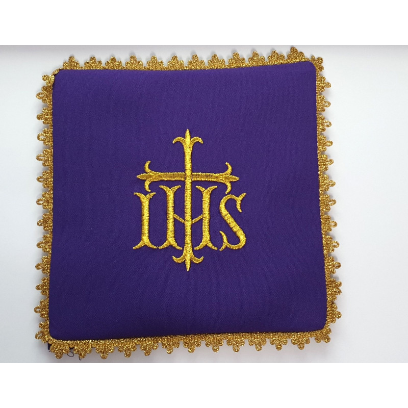 IHS chalice pall - purple - Best Catholic Shop
