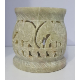 Home incense burner - soapstone - 9 cm (3.5 inches)