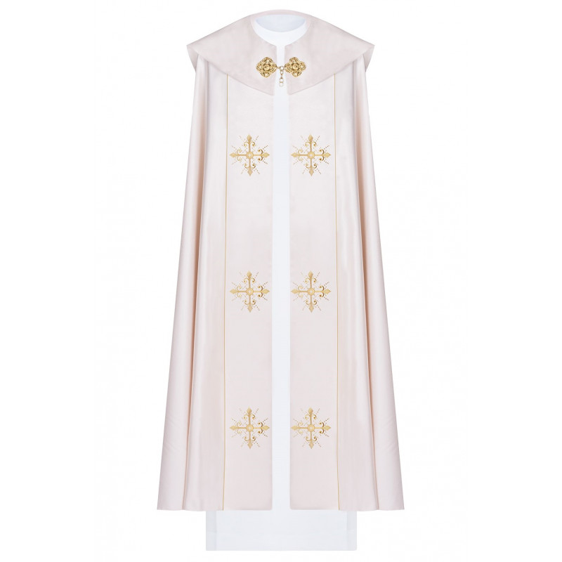 Liturgical cope embroidered Cross - ecru (41) - Best Catholic Shop