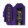 Purple embroidered Gothic chasuble - jacquard fabric (51) - Image 1