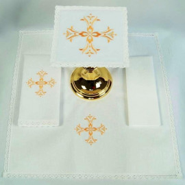 Chalice Linen Sets  - gold cross  (52)