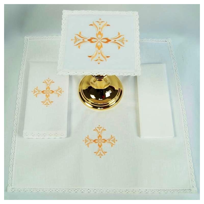 Chalice Linen Sets  - gold cross  (52) - Best Catholic Shop