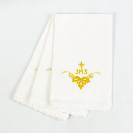 Purificator embroidered gold IHS - 100% cotton