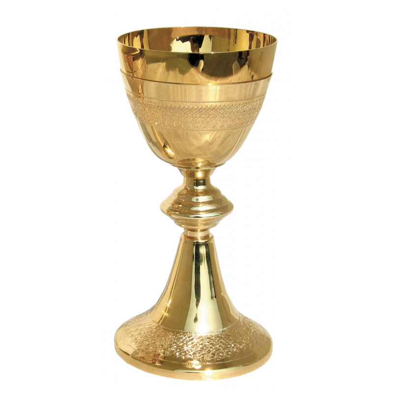 Chalice with decorative embossing 20 cm (7.9 inches) - Best Catholic Shop