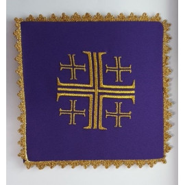 Chalice linen set purple - Jerusalem Cross
