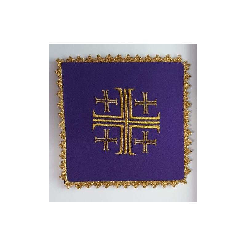 Chalice linen set purple - Jerusalem Cross - Best Catholic Shop