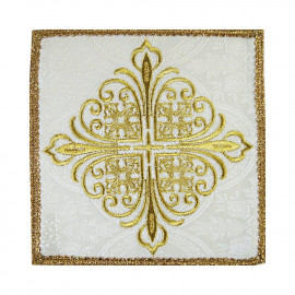 Chalice pall white cross - jacquard fabric