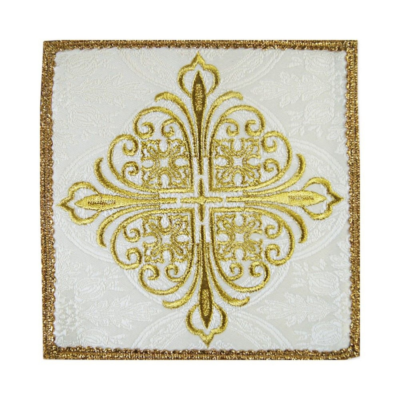 Chalice pall white cross - jacquard fabric - Best Catholic Shop