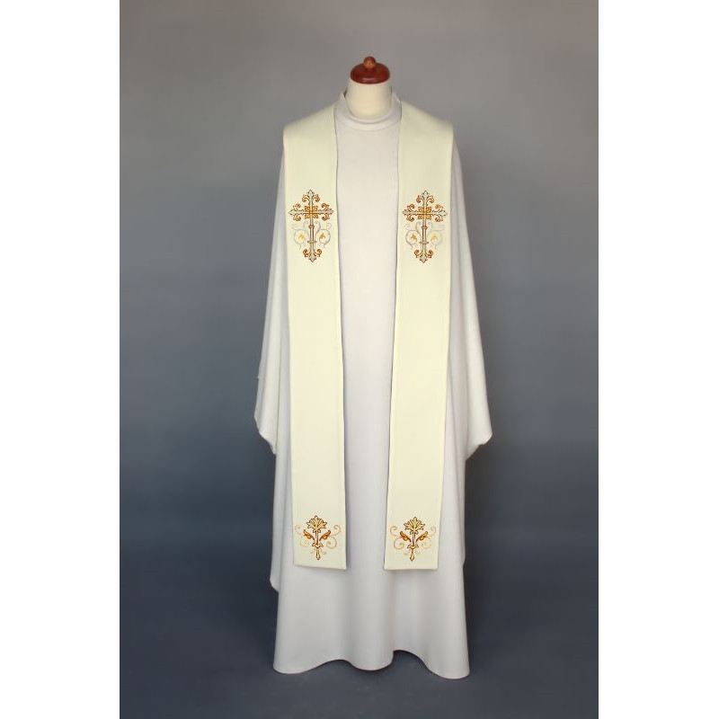Embroidered stole - liturgical colors, rich embroidery (11) - Best Catholic Shop