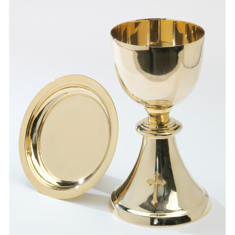 Gilded chalice with a cross - 20 cm (26) - Best Catholic Shop