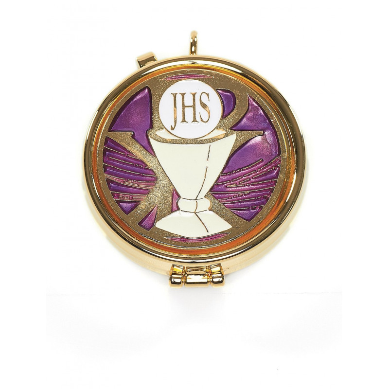 Church pyx with enamel plaque - Church chalice of peace - Best Catholic Shop