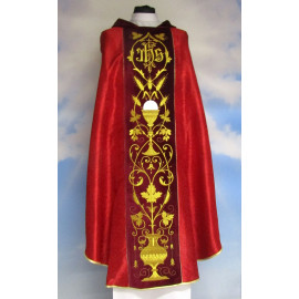 Embroidered jacquard chasuble, damask - chalice (4)