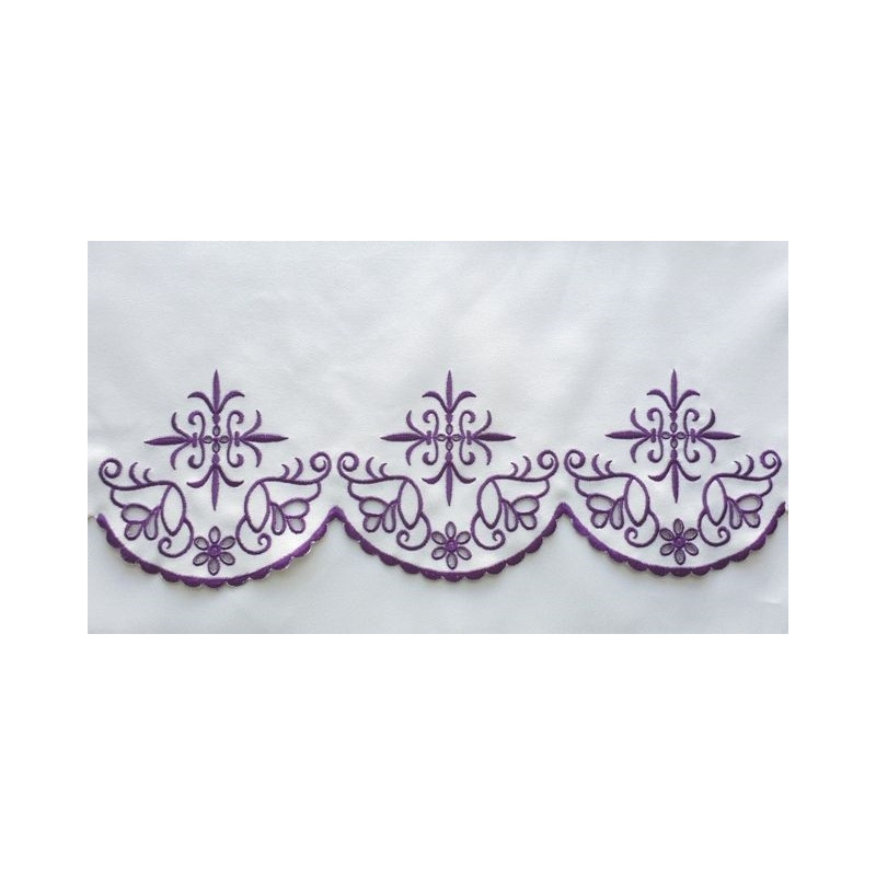 Embroidered altar cloth - purple cross (54) - Best Catholic Shop